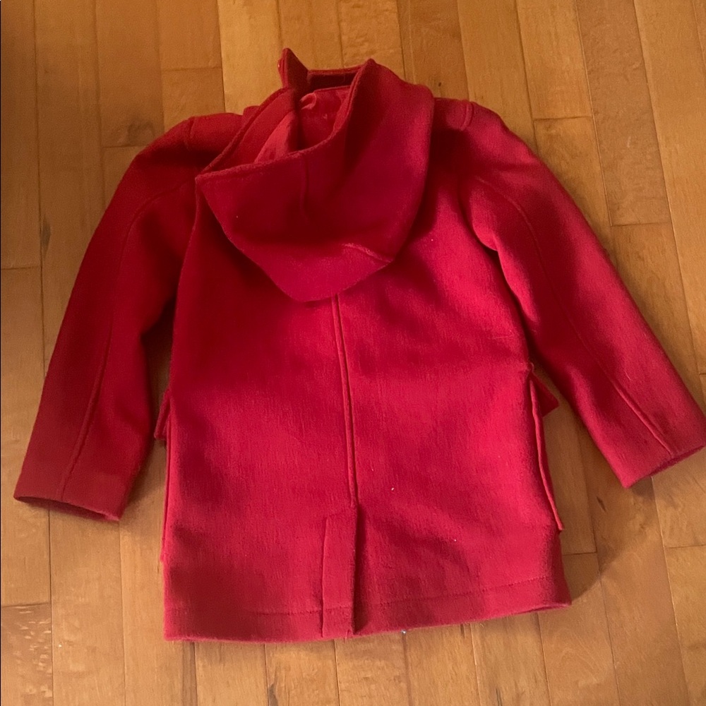 GAP Kids Red Hooded Pea Coat - Picture 3 of 5
